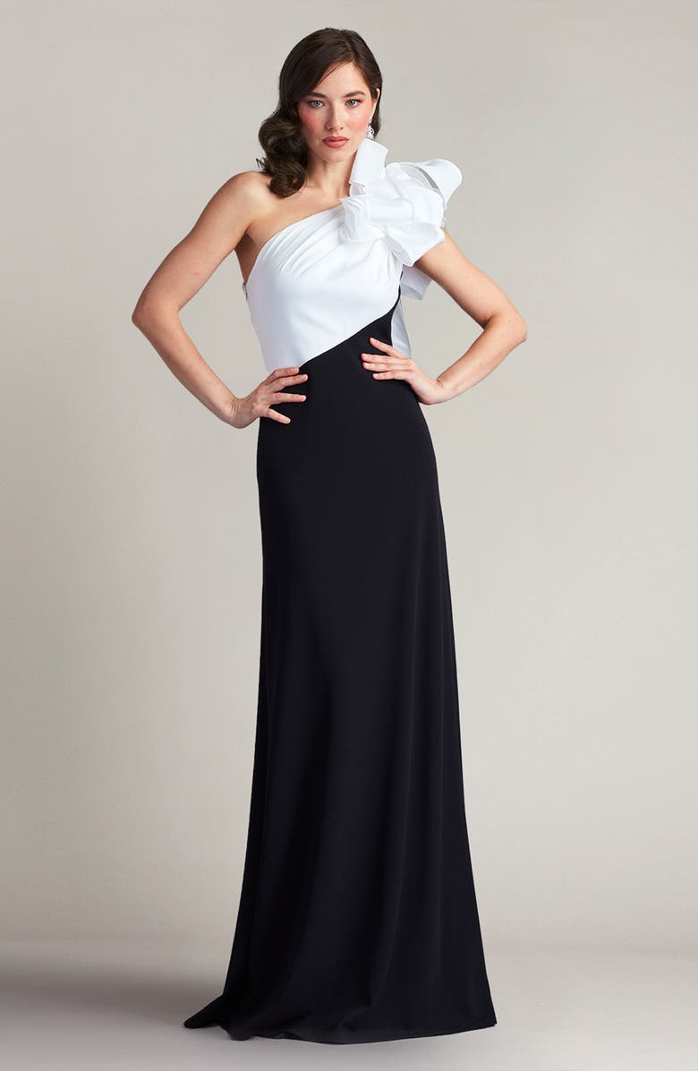 Tadashi Shoji Flower One-Shoulder Gown, Alternate, color,