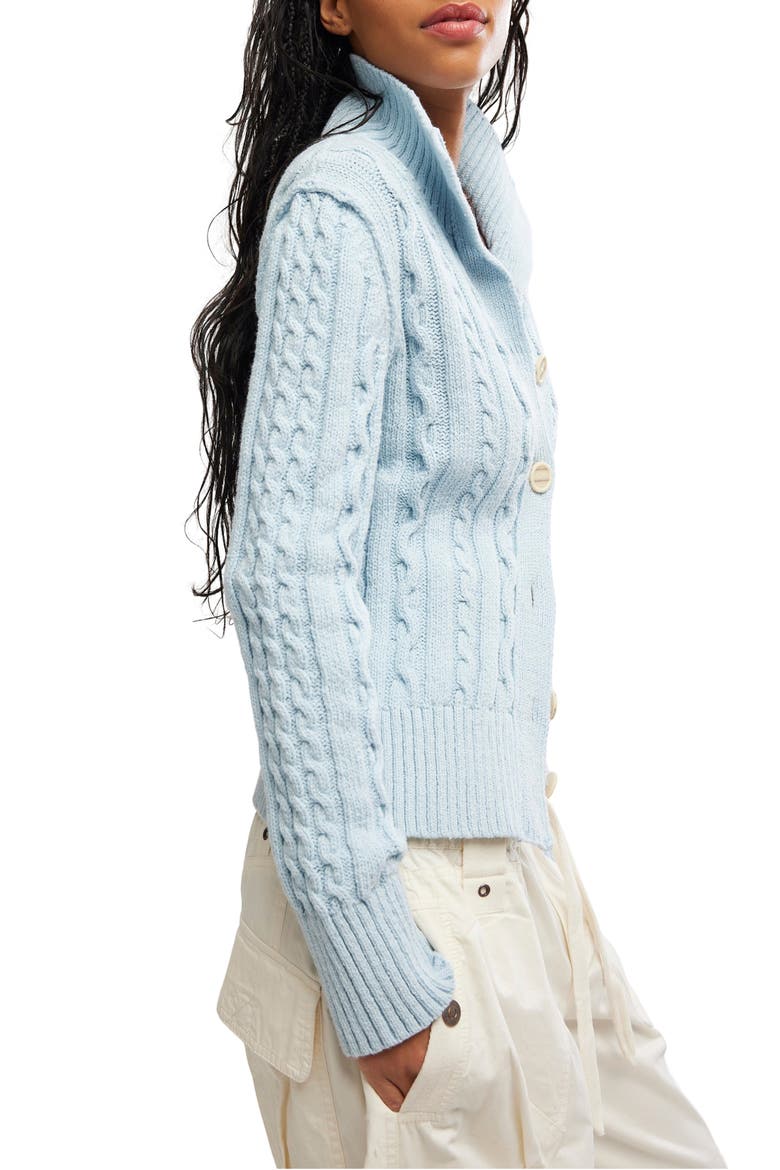 Cable Stitch Cardigan, Alternate, color, PASTEL BLUE
