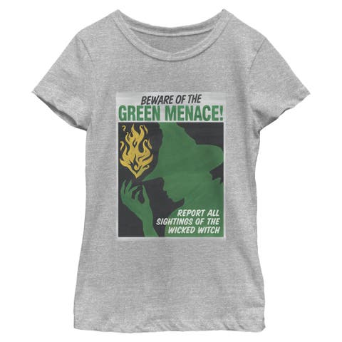 Girl's Wicked For Good Elphaba Beware of the Green Menace  Graphic T-Shirt