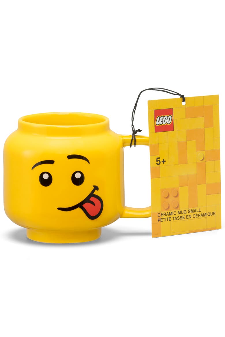 Classic Yellow Minifigures Silly Ceramic Mug, 8.6oz, Main, color, Yellow