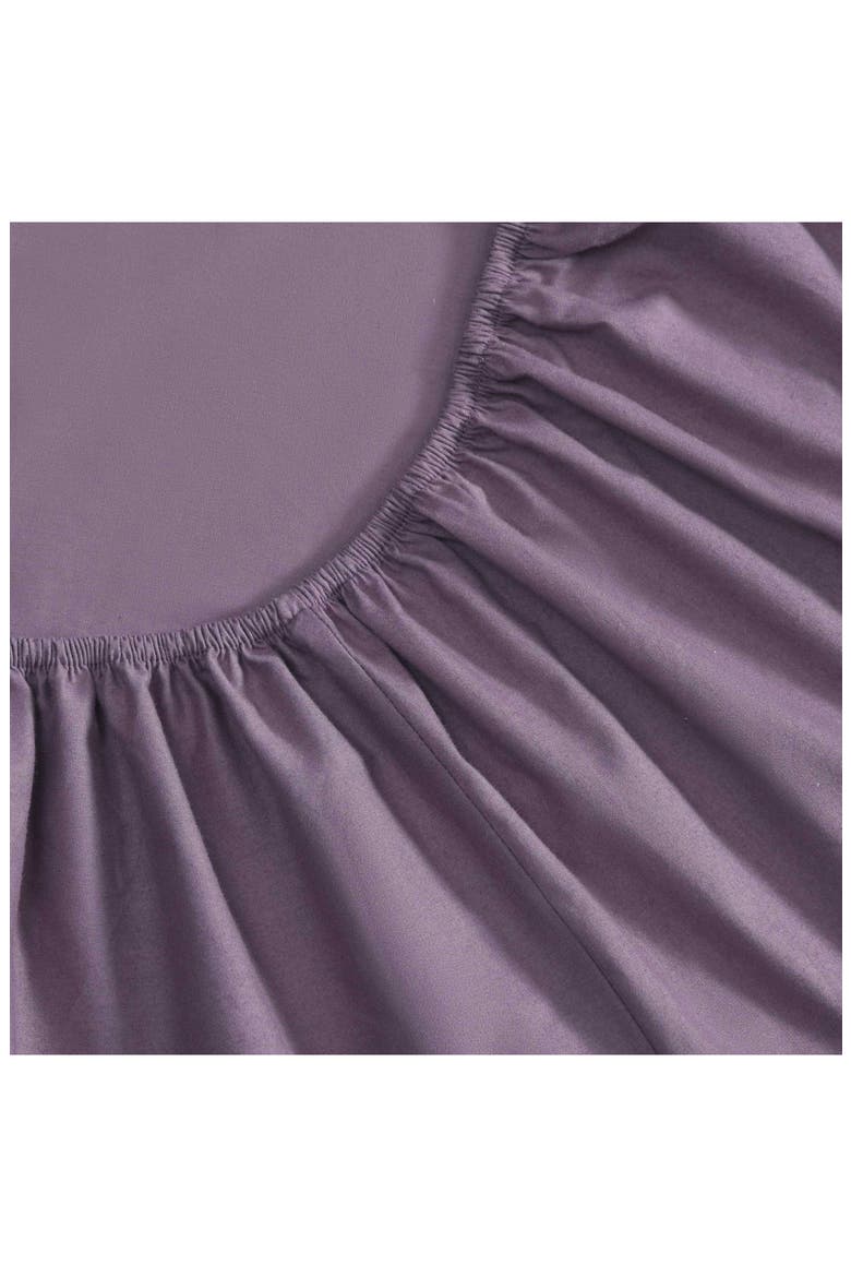 Solid 180 Thread Count Cotton Percale Sheet Set, Alternate, color, PLUM GREY