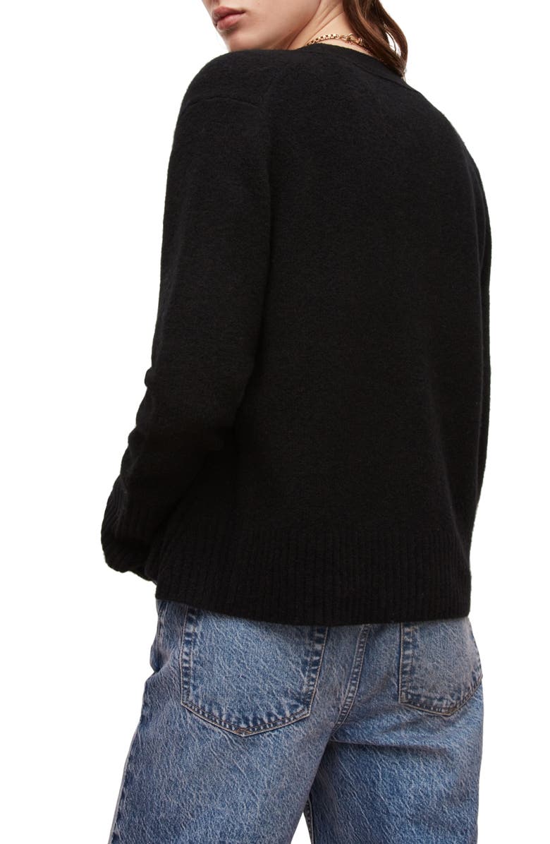 AllSaints Rufa Wool Blend Cardigan, Alternate, color,