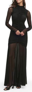 Favorite Daughter The Love Language Long Sleeve Mesh Maxi Dress