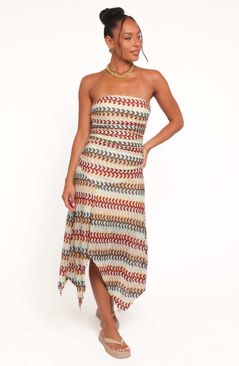 Petal & Pup Navia Embroidered Strapless Maxi Dress, Alternate, color, Multi Stripe