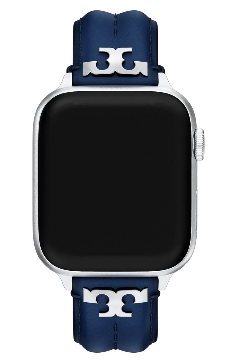 Tory Burch The Kira Leather 20mm Apple Watch<sup>®</sup> Watchband, Alternate, color,