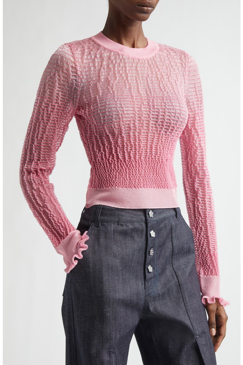 CBcorali Sheer Knit Crop Top, Alternate, color, PINK SHEER SUMMER KNIT
