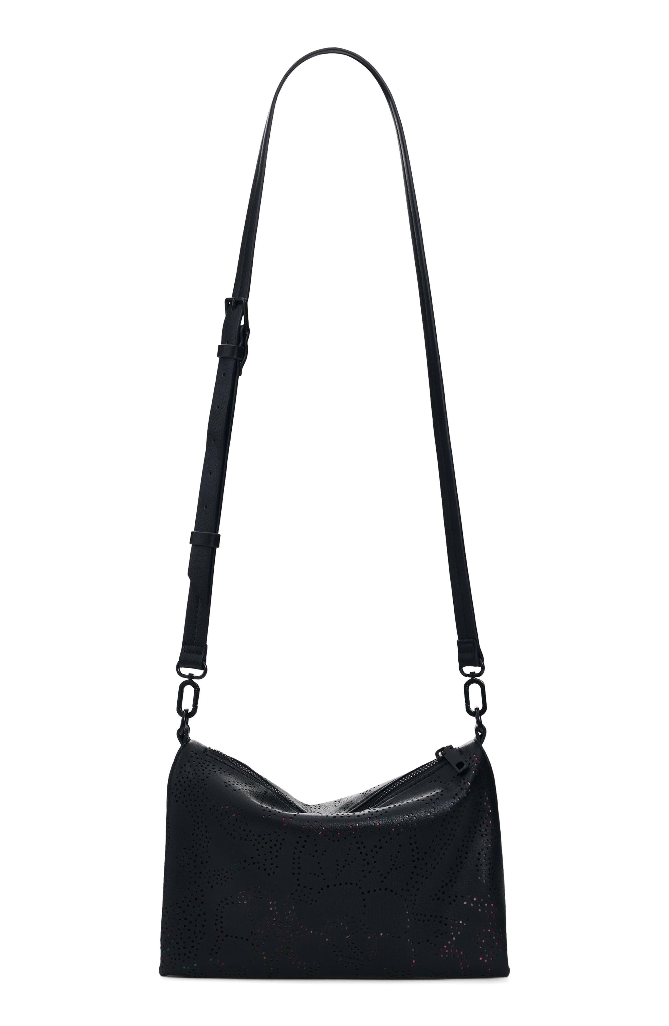 Desigual Floral Crossbody Bag, Alternate, color, Black