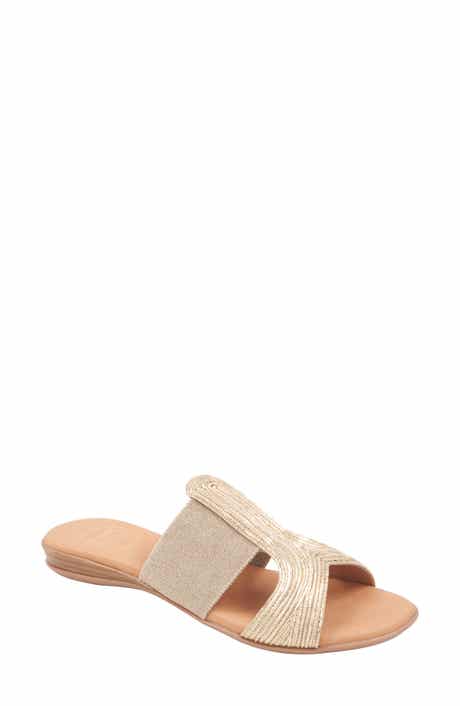 André Assous Noor Raffia Slide Sandal