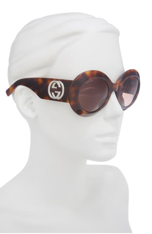 Gucci 54mm Round Sunglasses In Brown