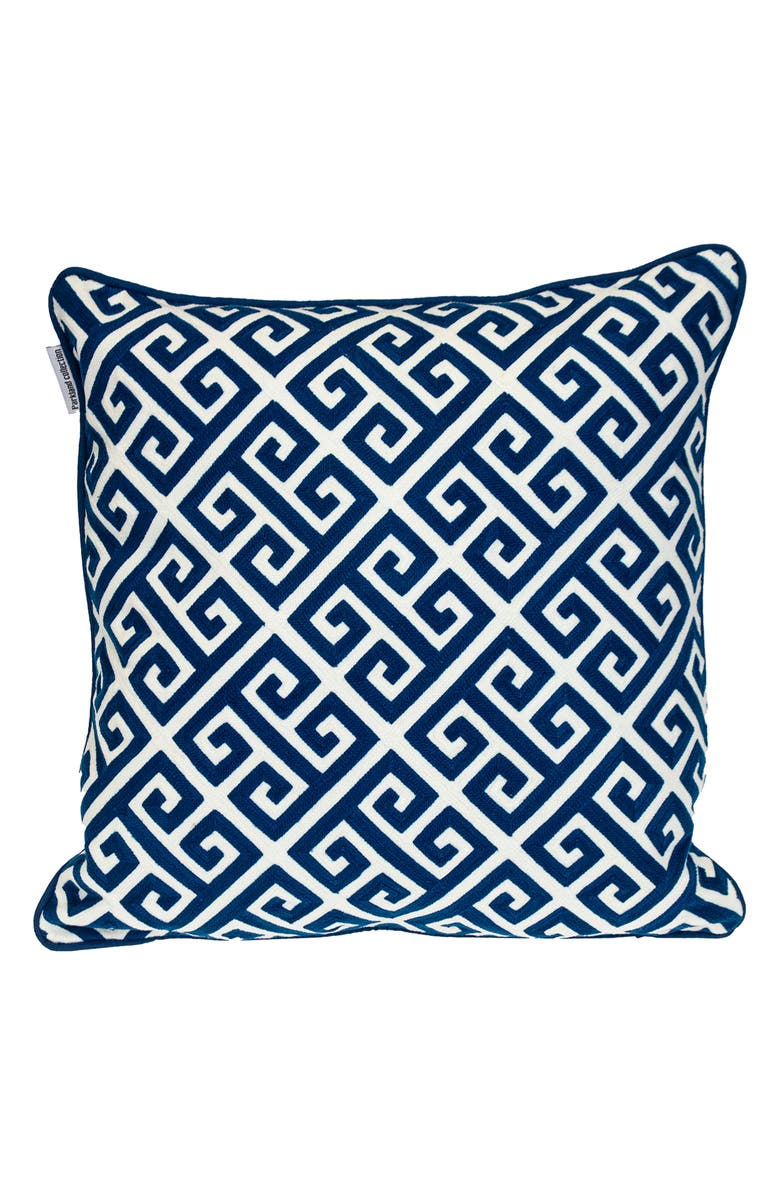 PARKLAND COLLECTION Cameo Embroidered Throw Pillow, Main, color, Blue