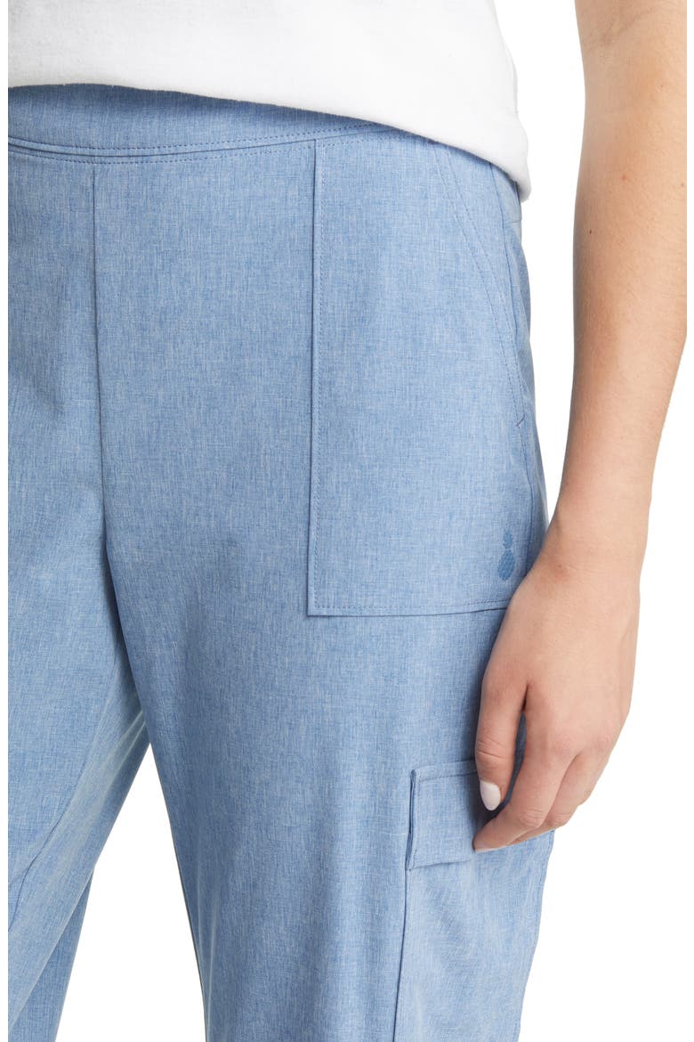 Alicia Chambray Cargo Ankle Pants, Alternate, color, BREAKWATER BLUE