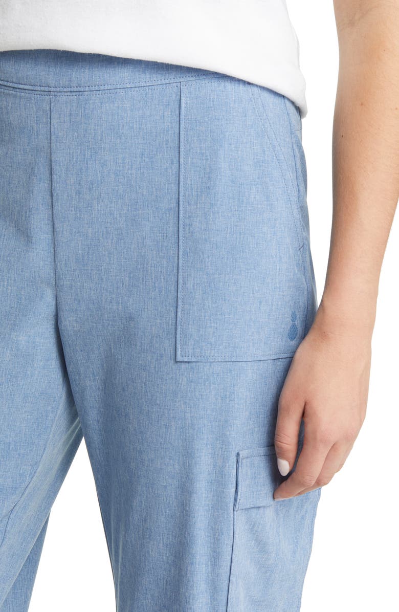Tommy Bahama Alicia Chambray Cargo Ankle Pants, Alternate, color, Breakwater Blue