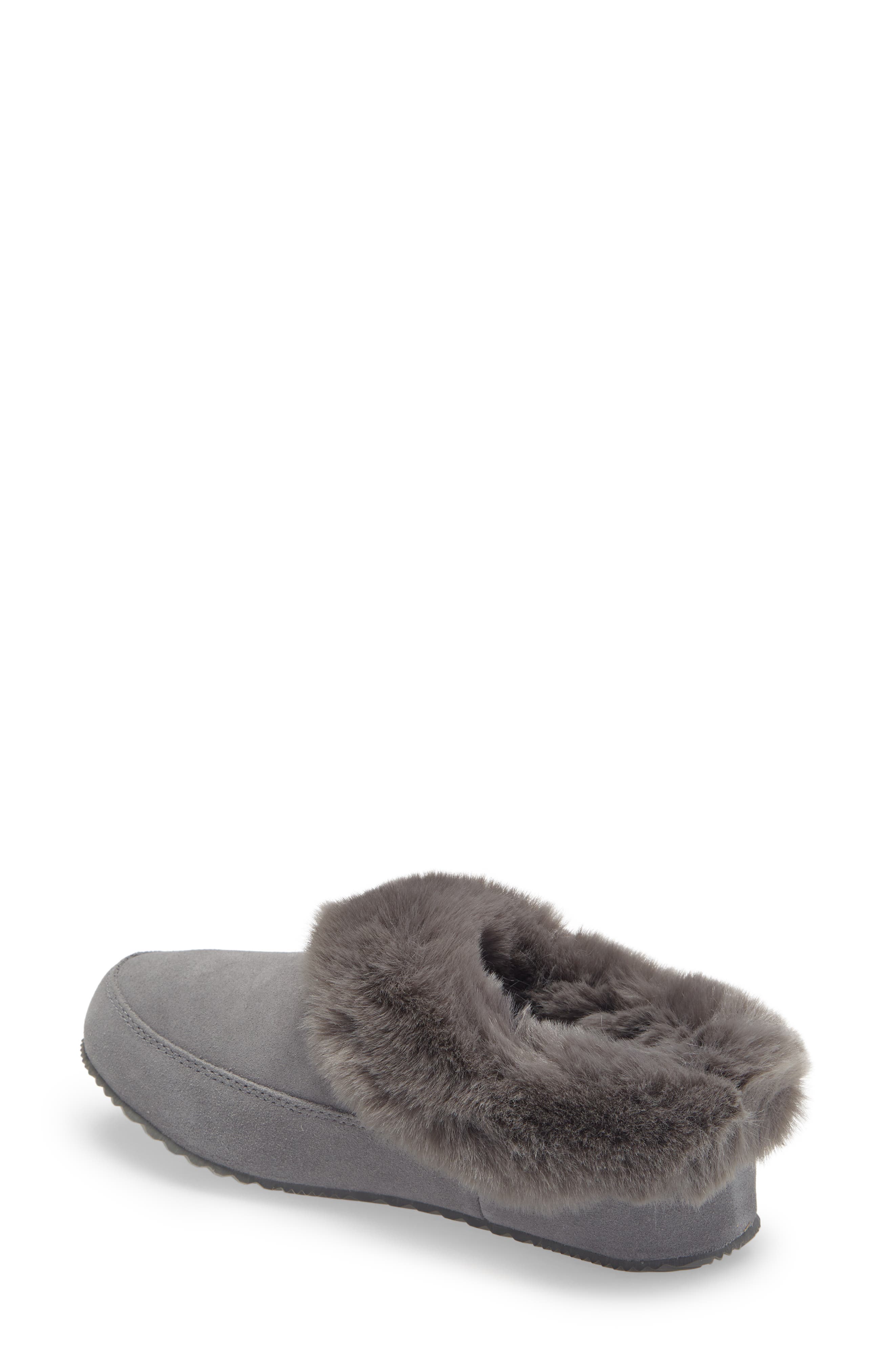 SOREL Go Coffee Run Faux Fur Slipper, Alternate, color, Quarry Quarry