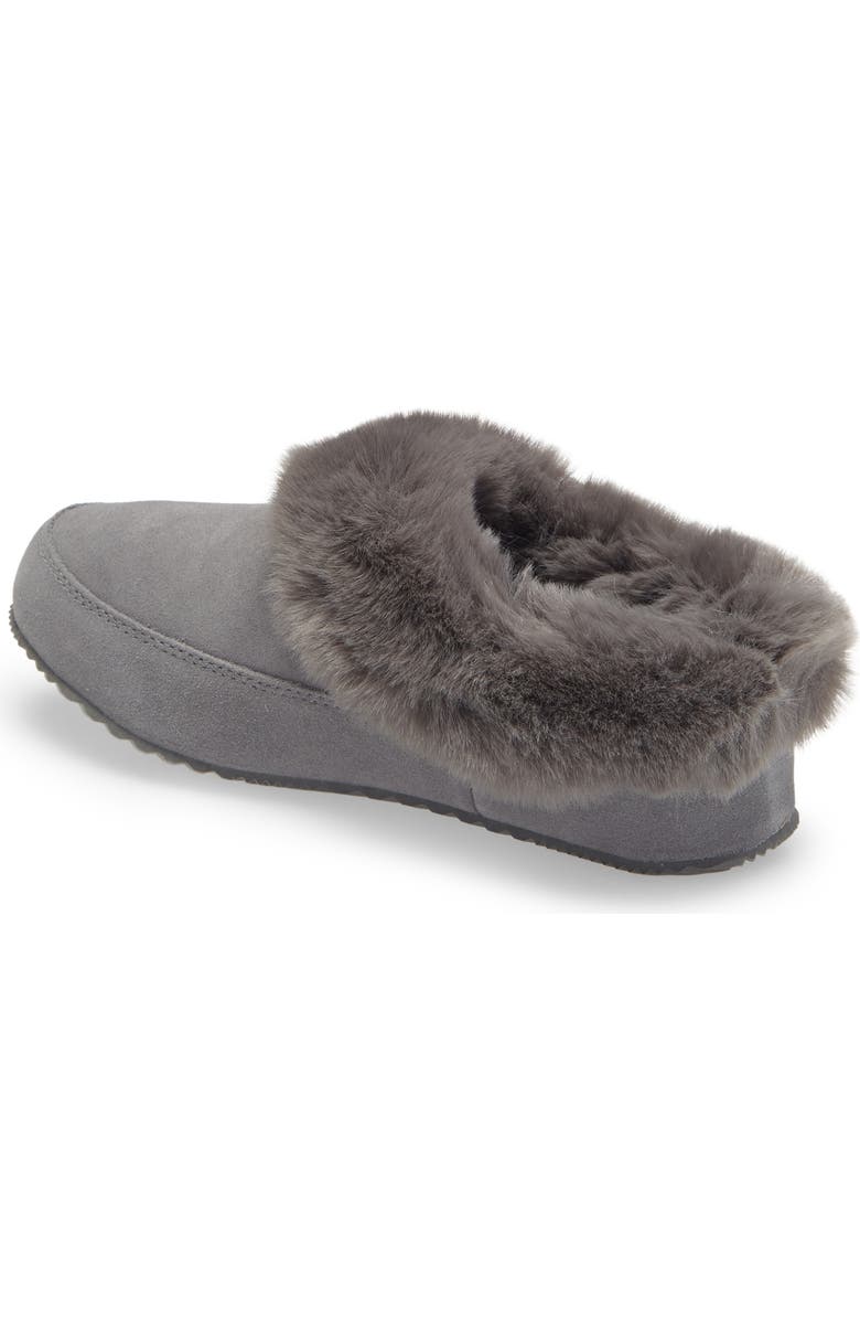 SOREL Go Coffee Run Faux Fur Slipper, Alternate, color, Quarry Quarry