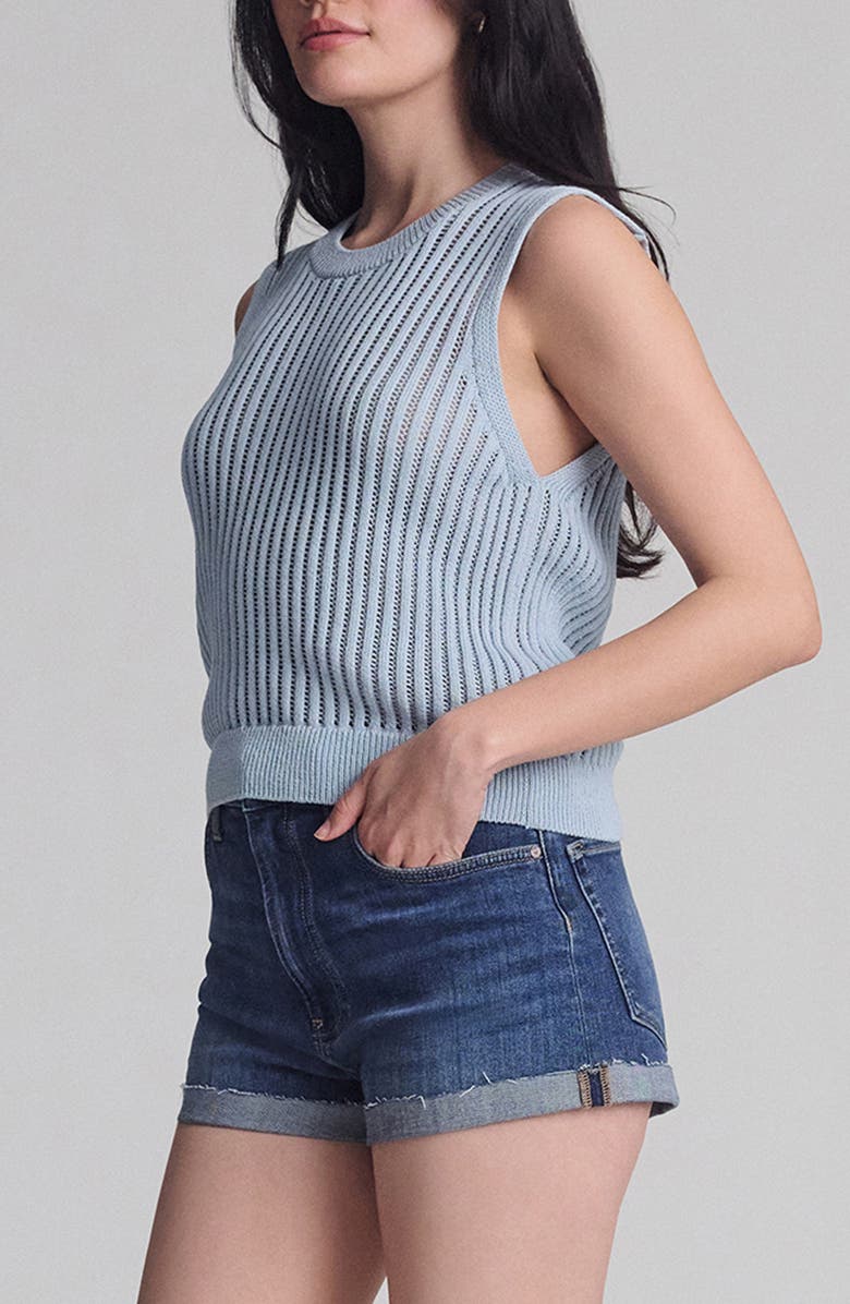 Mavi Jeans Niagara Rib Sleeveless Sweater, Alternate, color, Niagara Mist