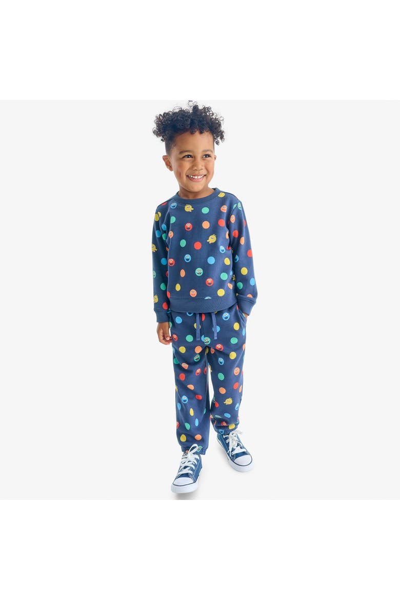 Kids Sesame Street Friends Sweatpant, Alternate, color, Vintage Navy Rainbow Friends