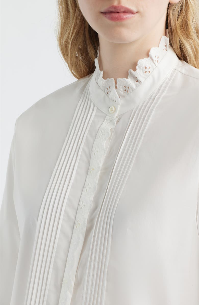 FRAME The Keepsake Lace & Pintuck Shirt, Alternate, color, 