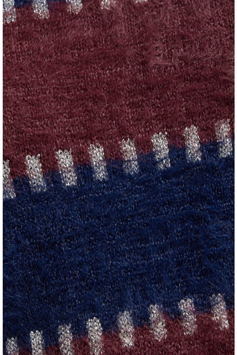 Stripe Metallic Boat Neck Sweater, Alternate, color, PLUM/ MIDNIGHT