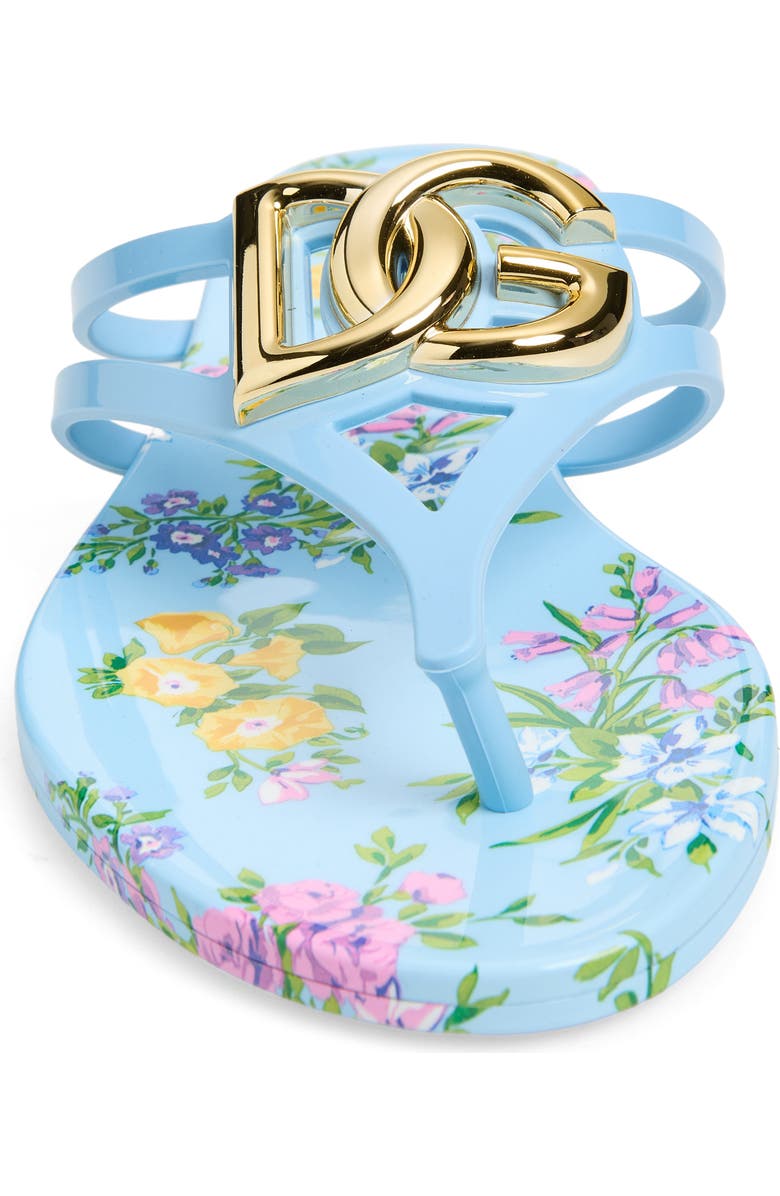 Dolce&Gabbana Logo Flip Flop, Alternate, color, Fiorellini F.celeste