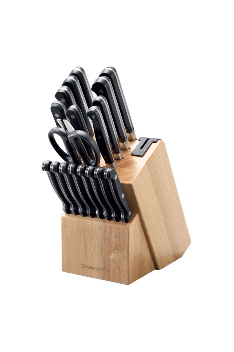 SABRE 20-Piece Knife Block, Main, color, Black