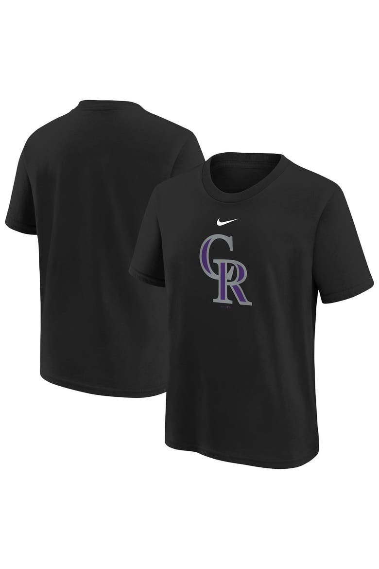 Youth Nike  Black Colorado Rockies Large Logo T-Shirt, Main, color, Black