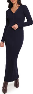 Petal & Pup Neya Cardigan & Maxi Skirt Rib Set