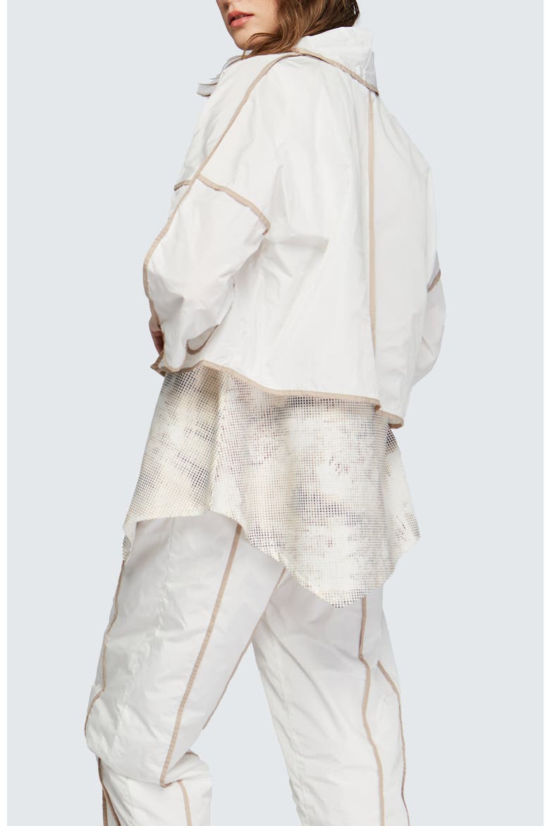 Astrid Short Memory Taffeta Jacket, Alternate, color, Ecru