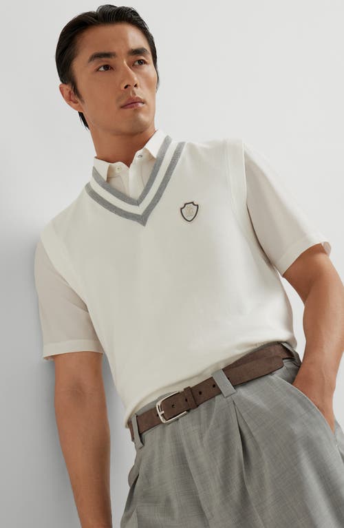 Brunello Cucinelli Cotton Sweater Vest In Yellow