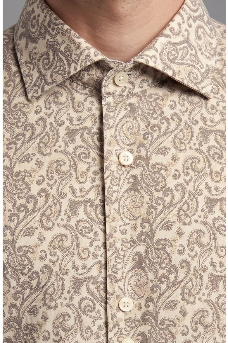 Paisley Cotton Dress Shirt, Alternate, color, TAUPE