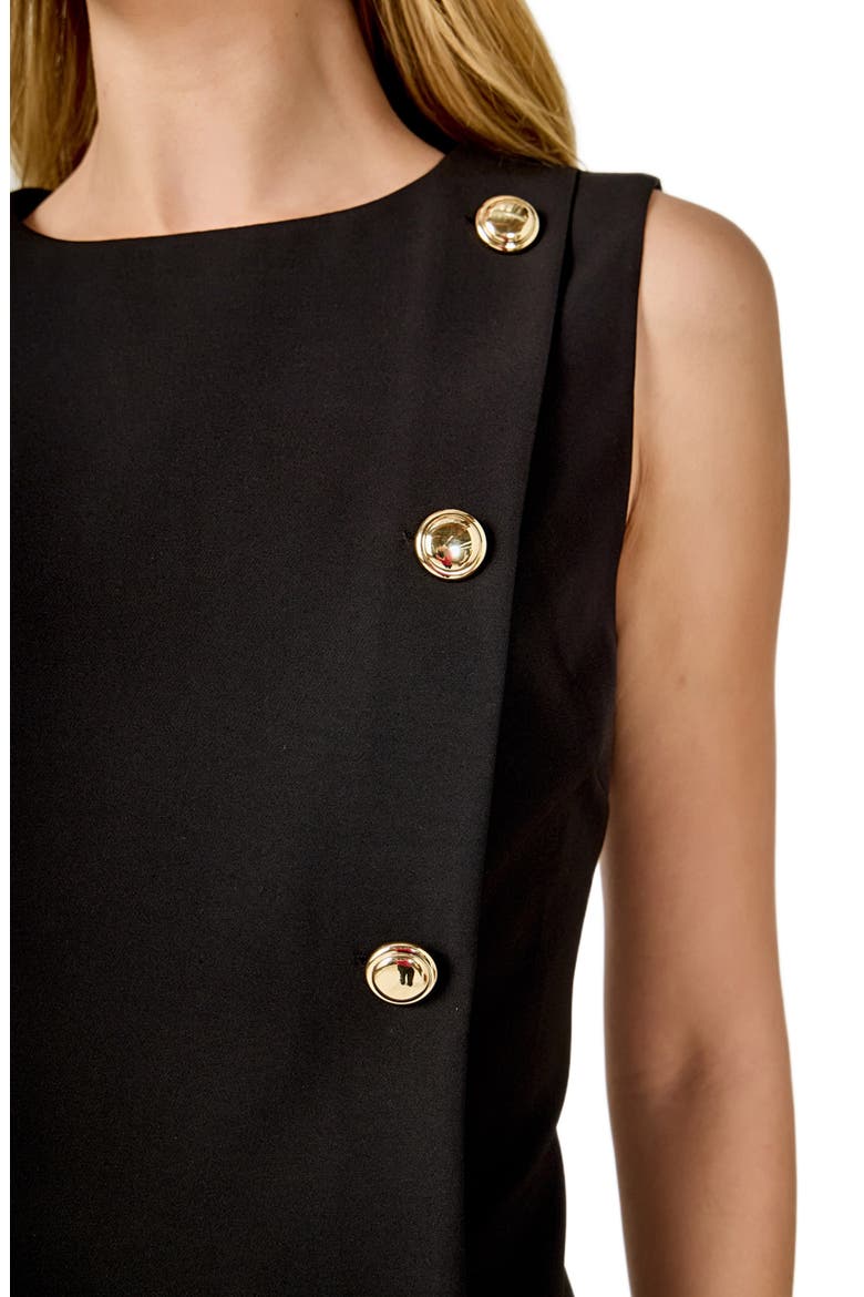 Side Button Minidress, Alternate, color, BLACK