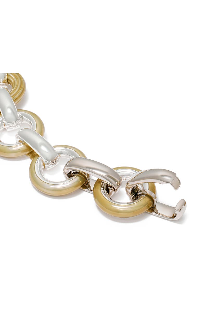 Tory Burch Donut Link Necklace, Alternate, color, Light Silver / Multi