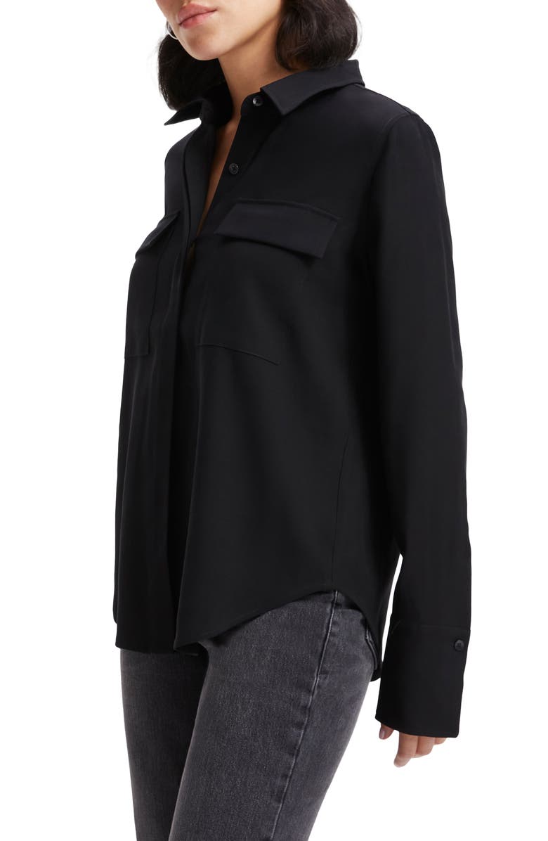 Good American Flap Pocket Button-Up Shirt, Alternate, color,