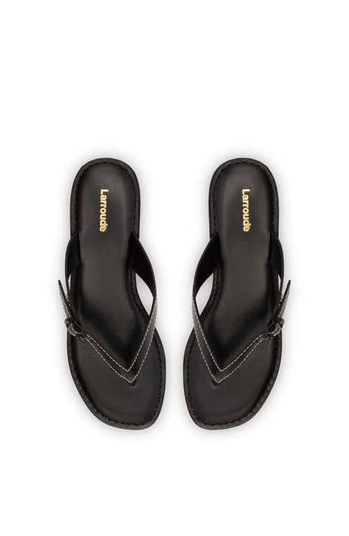 Larroude Mary Kate Flat Sandal Black In Black