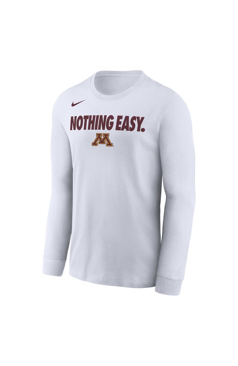 Nike Men's Nike White Minnesota Golden Gophers 2025 On-Court Bench Long Sleeve T-Shirt, Alternate, color, 