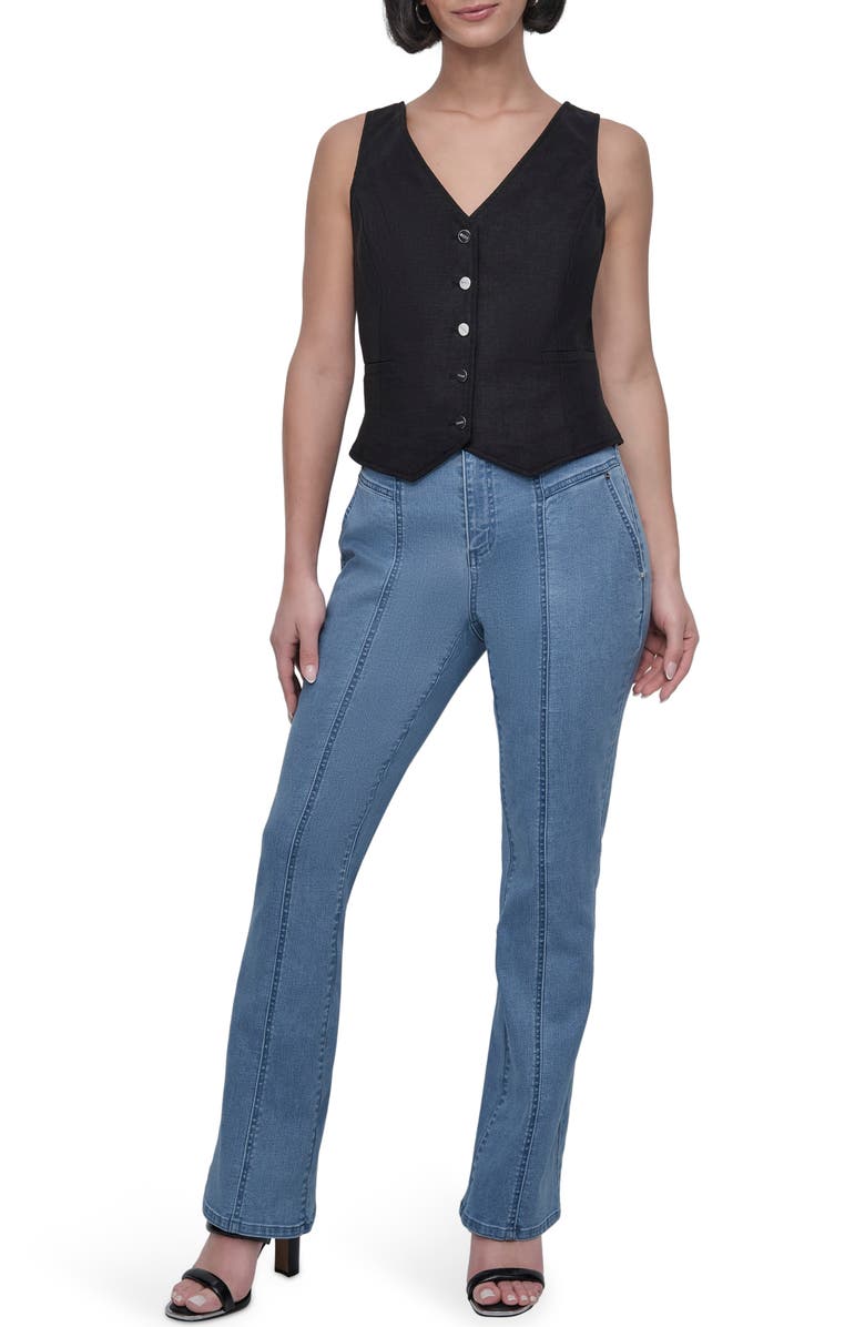 DKNY Linen Blend Vest, Alternate, color, 