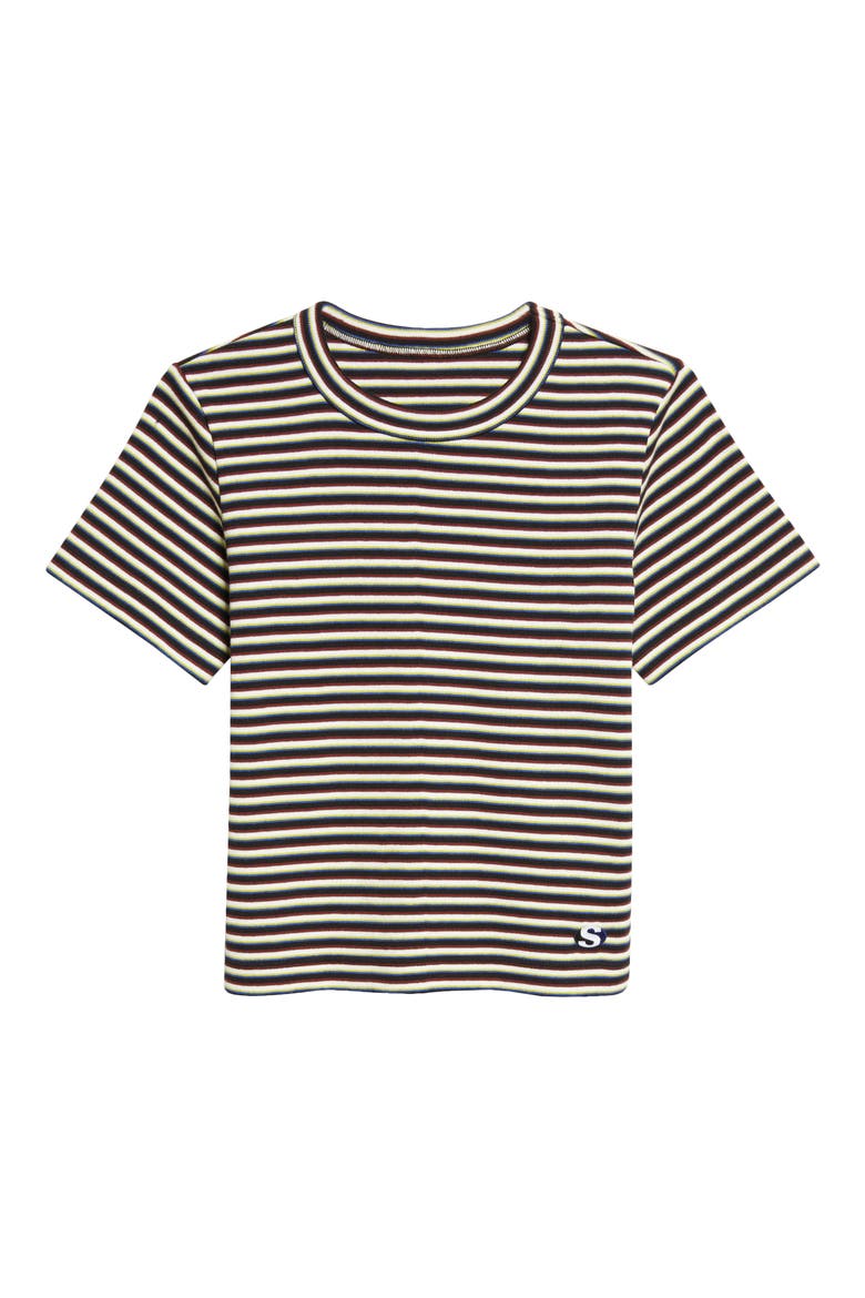 Stripe Rib Cotton T-Shirt, Alternate, color, YELLOW