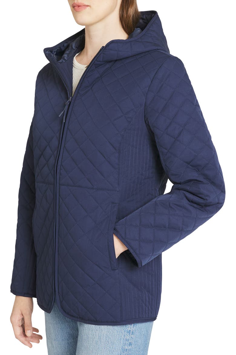 Hooded Quilted Jacket, Alternate, color, NAVY