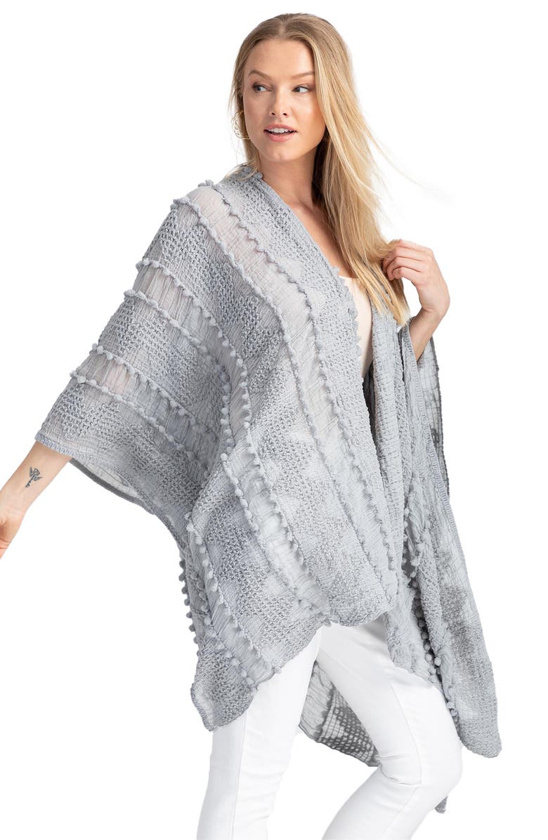 SAACHI Sheer Pompom Duster, Alternate, color, Grey