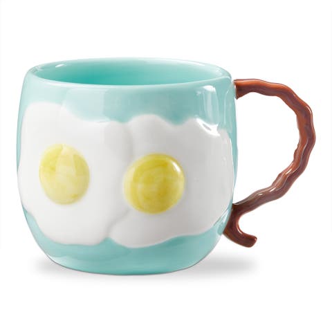 Bacon & Eggs Earthenware Mug Multi 21 oz 4.66x6x3.9 in