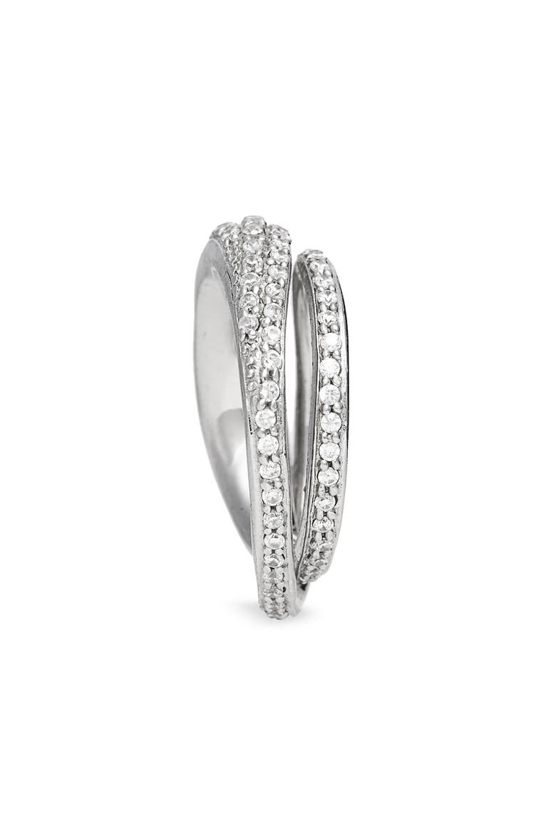 'Bejewelled' Double Ring, Alternate, color, SILVER