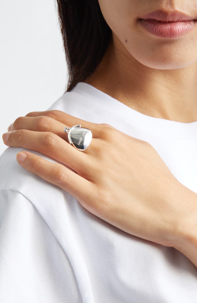 Sandy Liang Souvenir Pouch Ring, Alternate, color, Silver