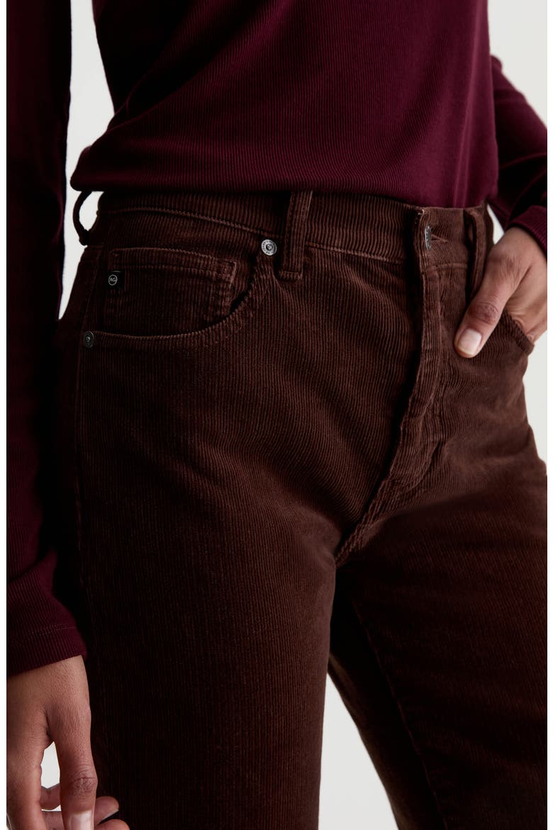 Brinley Mid Rise Straight Leg Corduroy Jeans, Alternate, color, WOOD BROWN