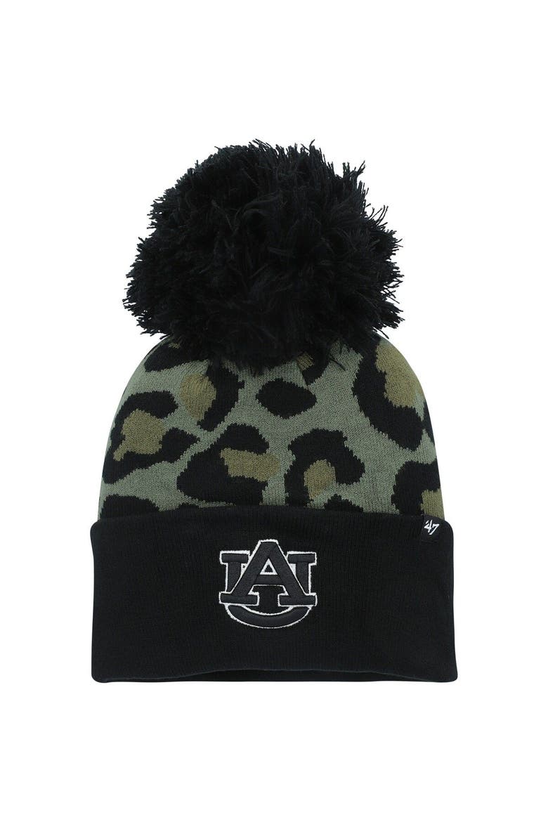 Women's '47 Hunter Green Auburn Tigers Bagheera Cuffed Knit Hat with Pom, Main, color, Green