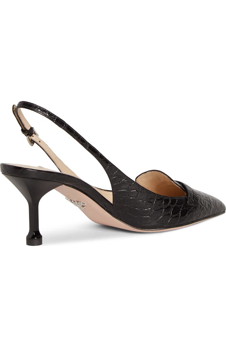 Prada Croc Embossed Slingback Pump, Alternate, color,