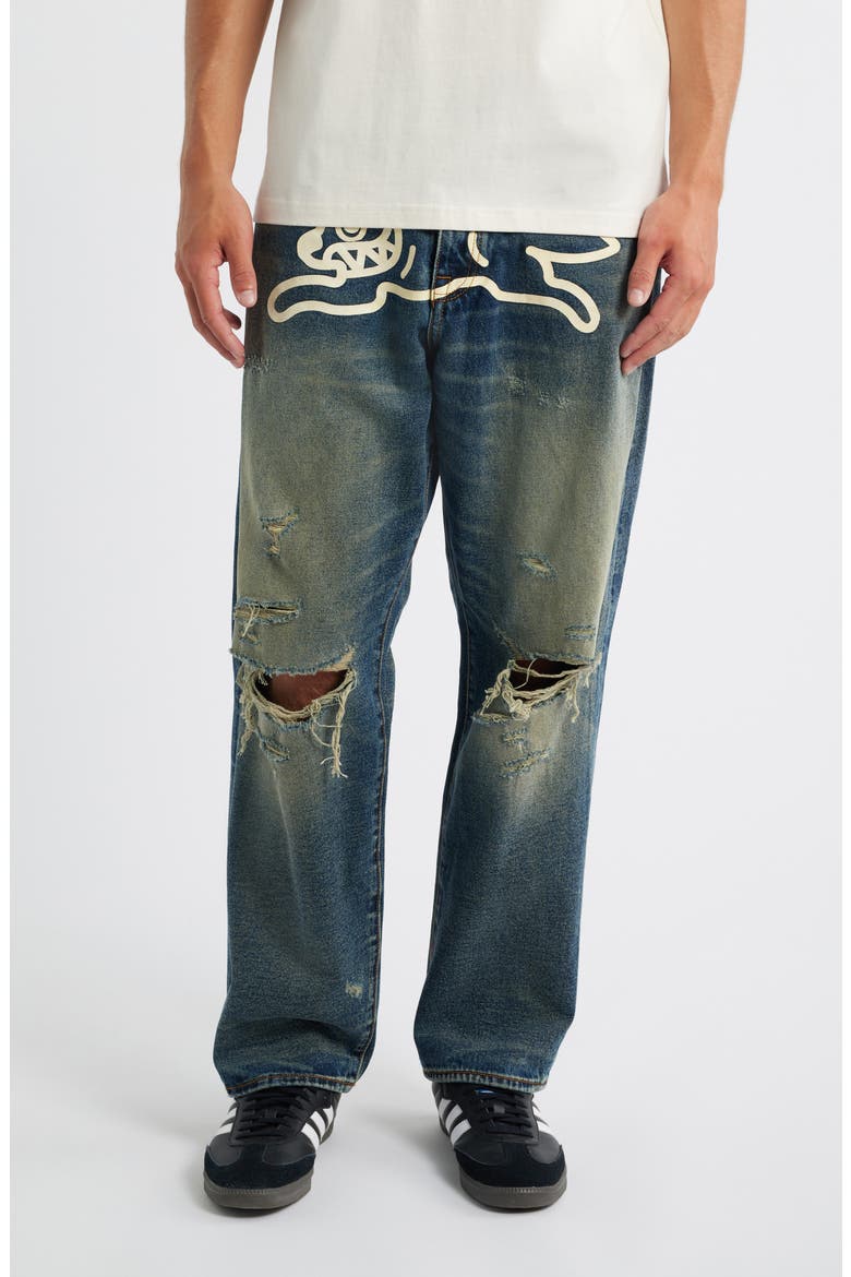 Nocturnal Ripped Cotton Jeans, Main, color, PISTACHIO