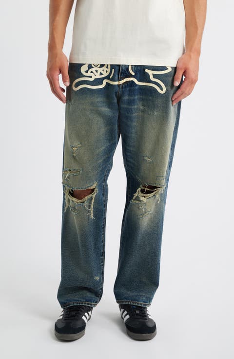 Nocturnal Ripped Cotton Jeans (Pistachio)