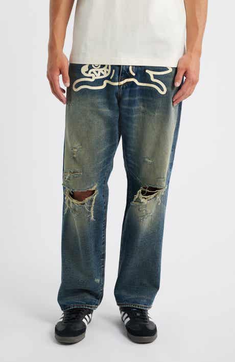 ICECREAM Nocturnal Ripped Cotton Jeans