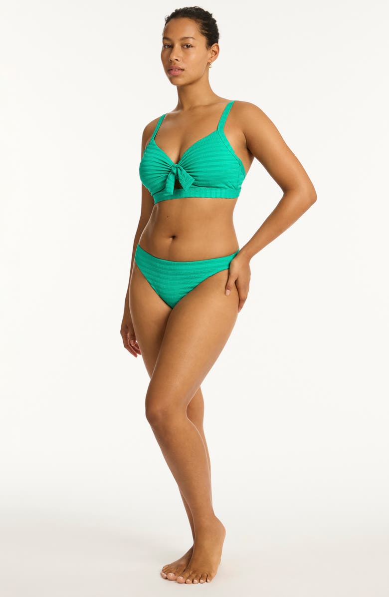 Sea Level Capri Tie Front DD- & E-Cup Bikini Top, Alternate, color, Evergreen