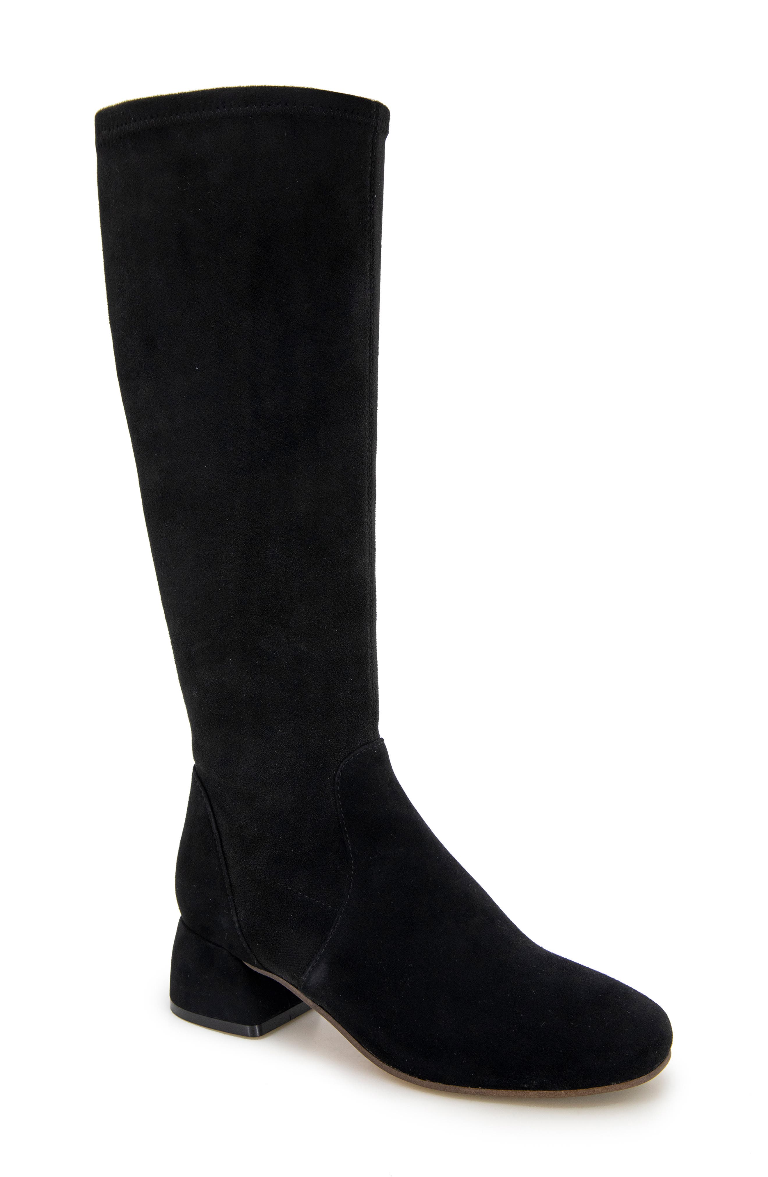 Gentle Souls Emily Stretch Knee High Boot, Main, color, Black Suede
