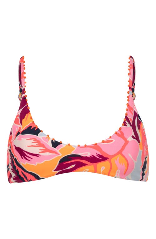 MAAJI MAAJI CORAL LEAFY LIBERTIES REVERSIBLE BIKINI TOP